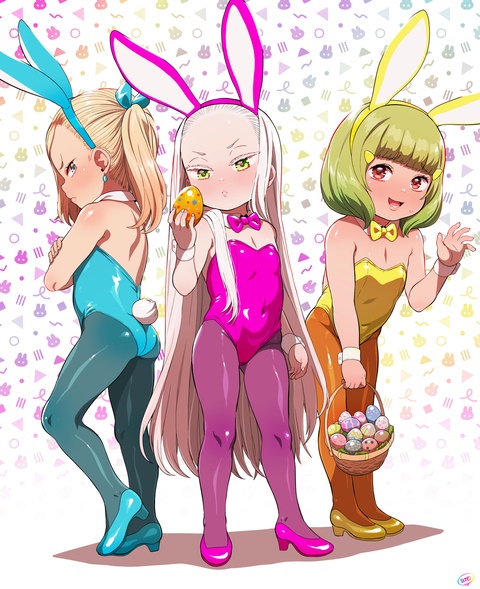 HAPPY COLORFUL RABBIT EGG DAY