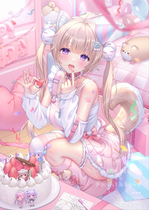 我慢できなくて、つまみ食いしちゃった…🍓🐕