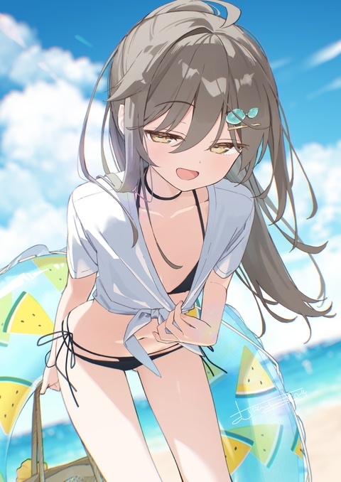 「遠慮せずじっくり見ていいんスよ  せ、ん、ぱい」