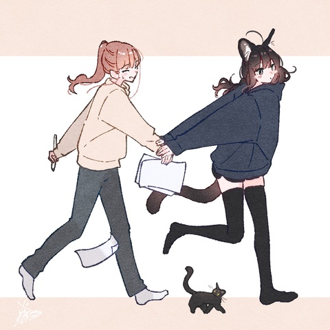 黒猫ちゃんイラストまとめ