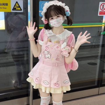 【咩咩羊】原创日系软妹可爱连衣裙女儿服背带裙Lolita洛丽塔套装
